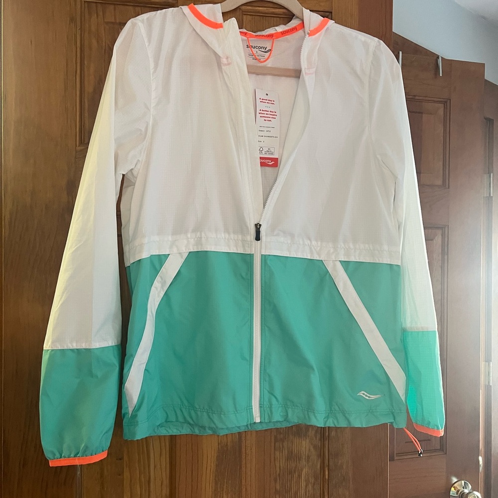 Saucony White and Orange Women's Jacket